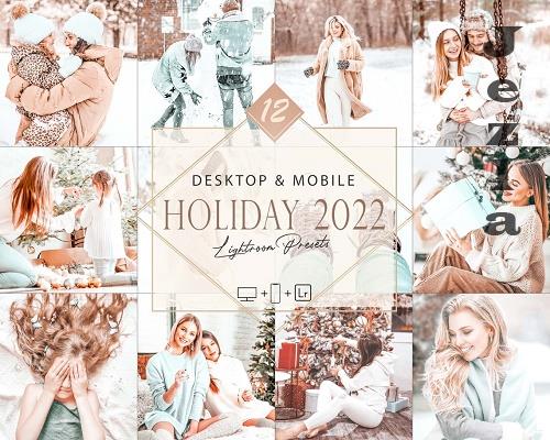 12 Holiday 2022 Lightroom Presets, Winter Preset, Christmas Desktop LR Filter