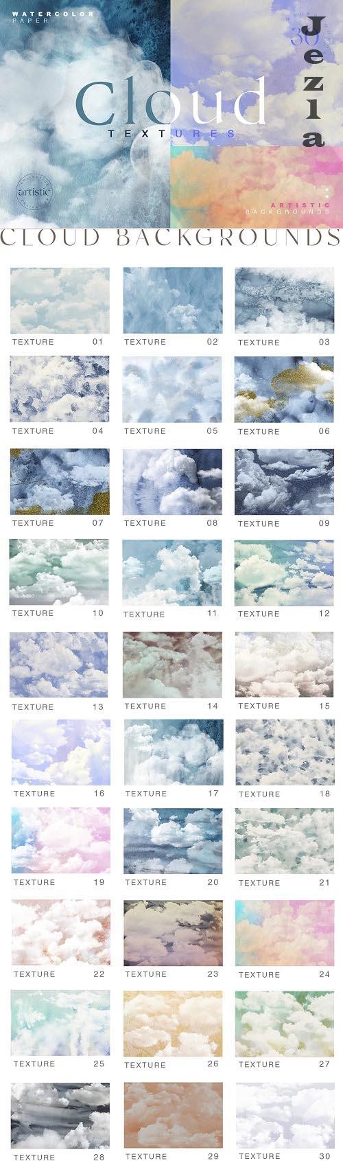 Cloudy Watercolor Abstract Textures - 6561479