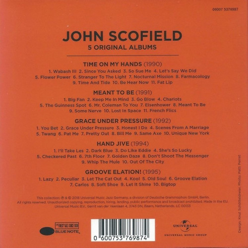 John Scofield - 5 Original Albums (1990-95) (Box Set, 5CD 2018)  Lossless