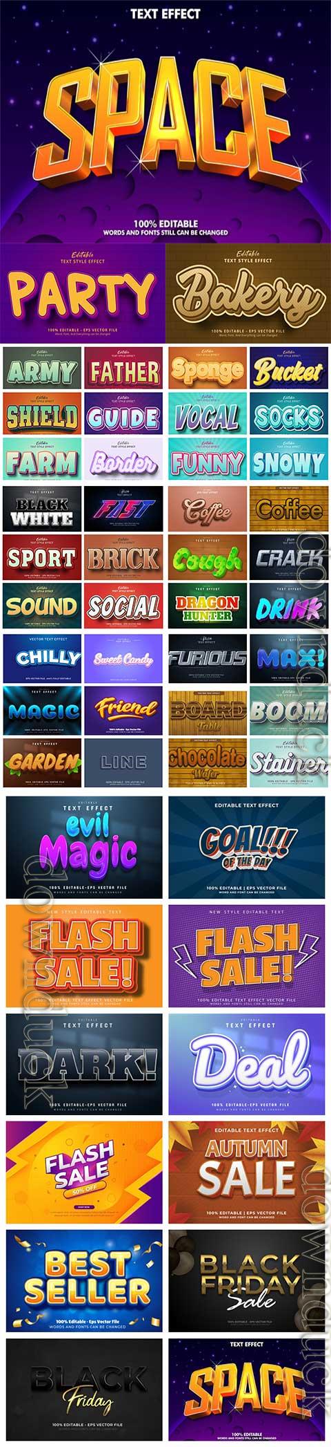 Bundle vector 3d editable text style effect Bundle vector 3d editable text style effect