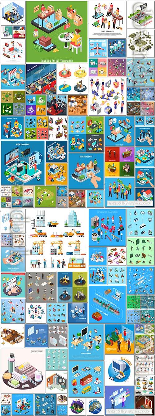 100 Bundle isometric concept vector design vol 6 100 Bundle isometric concept vector design vol 6