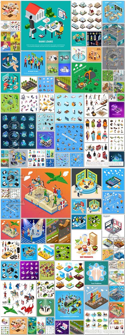 100 Bundle isometric concept vector design vol 8 100 Bundle isometric concept vector design vol 8