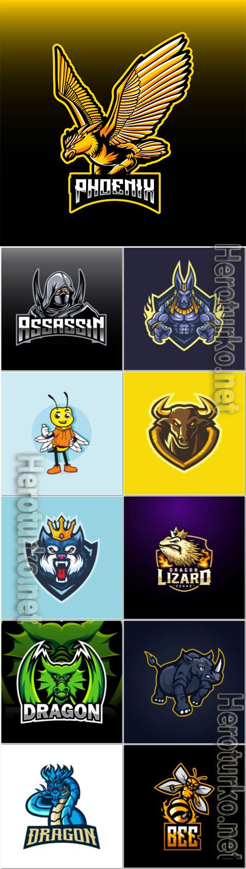 Mascot logo design set premium vector vol 1 Mascot logo design set premium vector vol 1