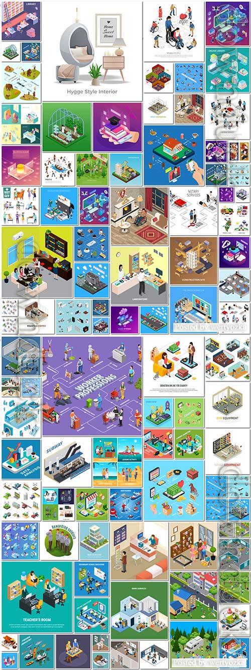 100 Bundle isometric concept vector design vol 7 100 Bundle isometric concept vector design vol 7