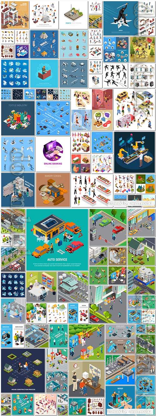 100 Bundle isometric concept vector design vol 9 100 Bundle isometric concept vector design vol 9