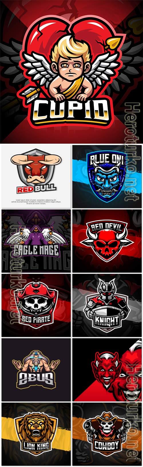 Mascot logo design set premium vector vol 7 Mascot logo design set premium vector vol 7