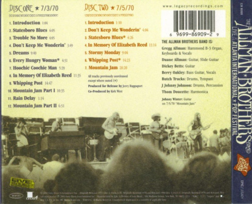 Allman Brothers Band - Atlanta International Pop Festival (1970) [2003] 2CD Lossless