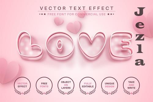 Love Heart - Editable Text Effect - 6596954