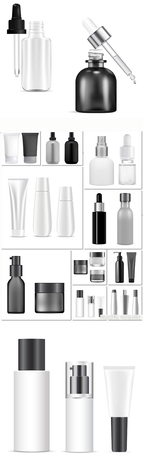 Bottle cosmetic vector package design