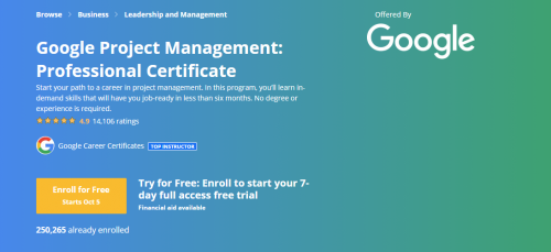 Coursera - Google Project Management - Professional Certificate [AhLaN]