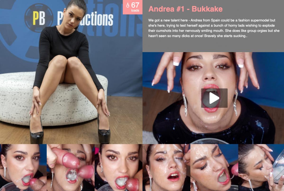 [Premiumbukkake.com] Andrea #1 Bukkake + Interview + BTS [2021 г., Bukkake, Gokkun, Blowjobs, Swallow, Facials, 1080p, HDRip]
