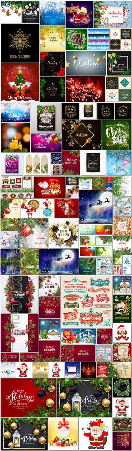 100 Bundle Christmas and New Year vector vol 4