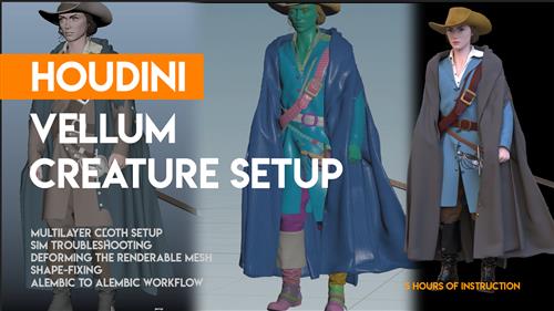 CGCircuit - Houdini Vellum Creature Setup
