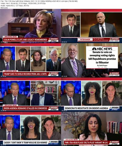 The 11th Hour with Brian Williams 2021 10 18 1080p WEBRip x265 HEVC LM