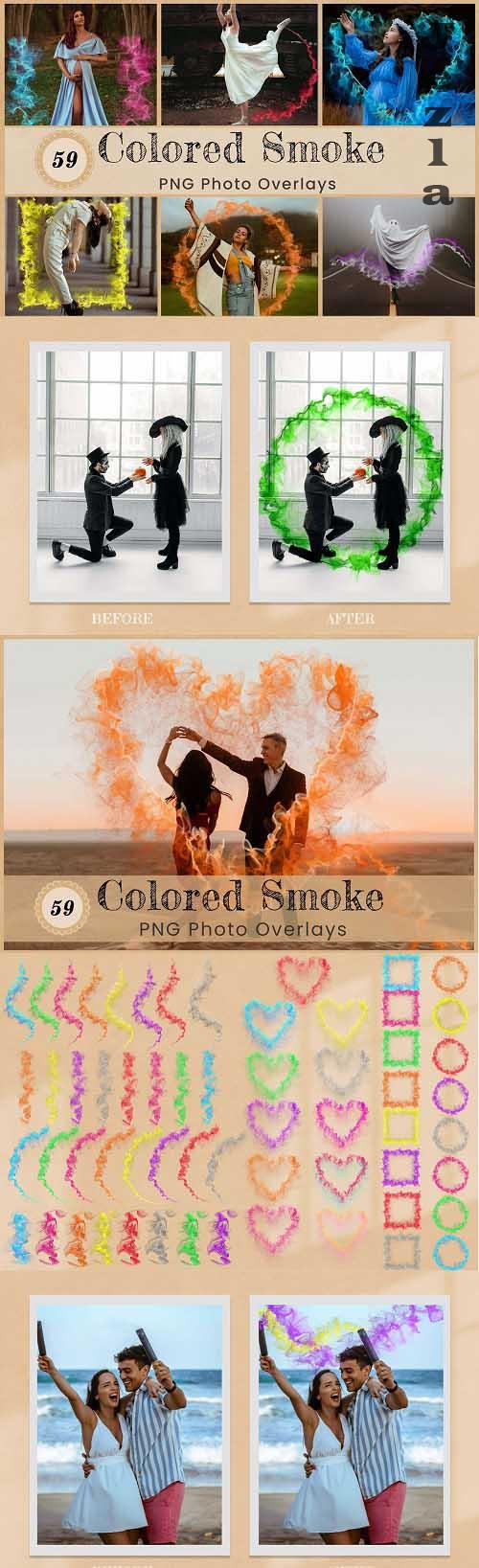 Colored Smoke PNG Overlays Backdrops - 6589313