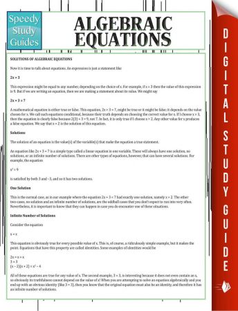 Algebraic Equations by Speedy Publishing