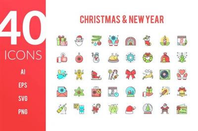 Christmas and New Year Icons