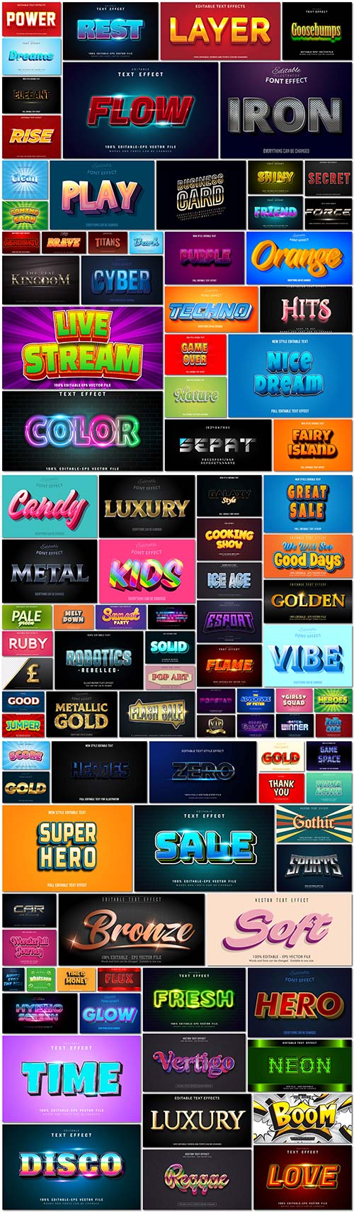 100 Bundle text style effect vector vol 20