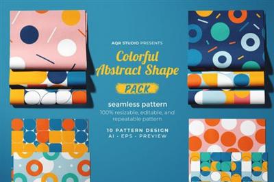 Colorful Abstract Shape   Seamless Pattern