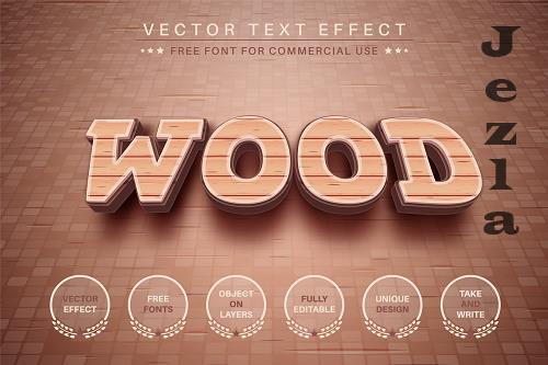 Wood - editable text effect - 6606998