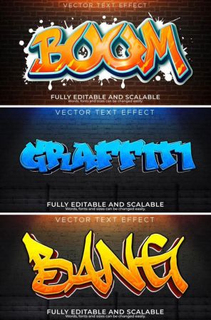 3 Graffiti Vector Text Effects