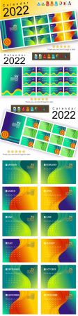 3 Vector Calendar Templates for The Year 2022