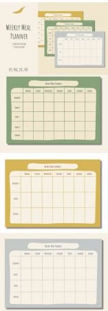 Weekly Meal Planner Vector Templates