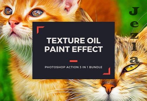 Texture Oil Paint Effect Action Bundle