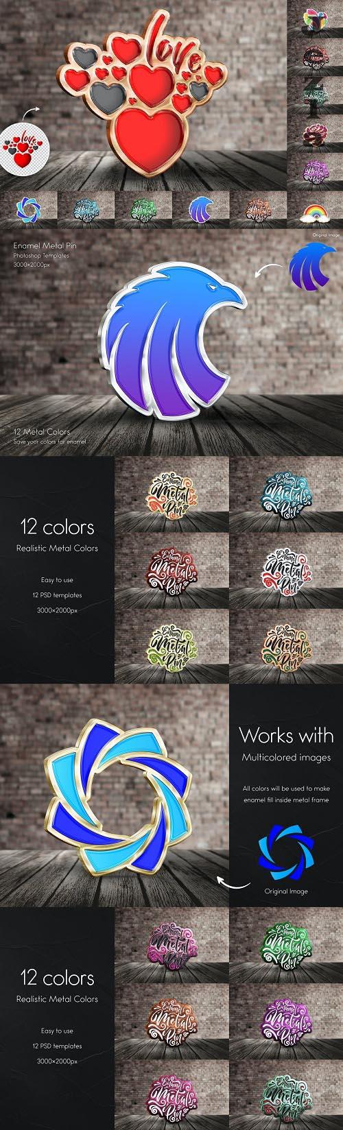 Enamel Metal Pin Mockups