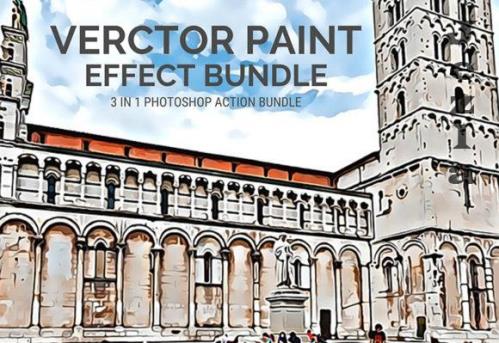 Vector Paint Effect PS Action Bundle