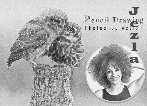 Pencil Drawing Photoshop Action - 6616316