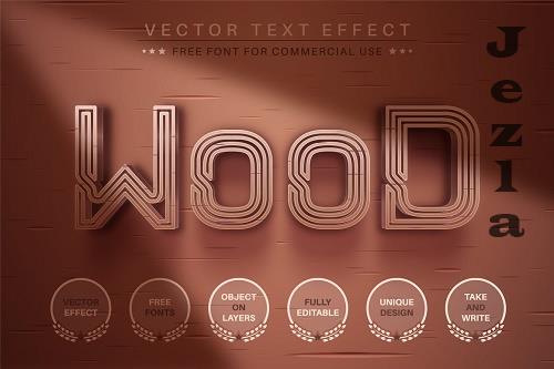 Wood - editable text effect - 6621882