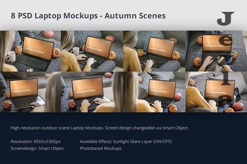 Laptop Mockup Autumn Scenes
