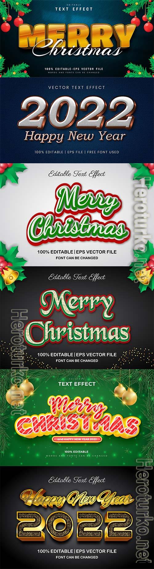 Merry christmas and happy new year 2022 editable vector text effects vol 11 Merry christmas and happy new year 2022 editable vector text effects vol 11