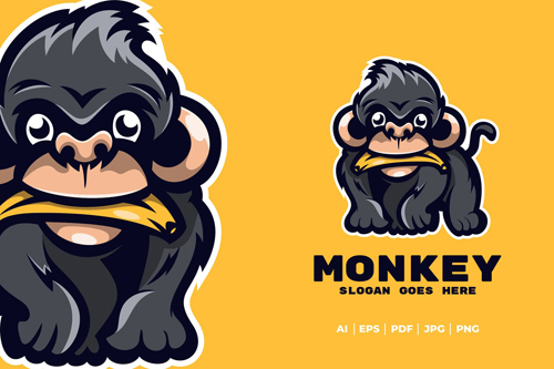 Naughty monkey mascot