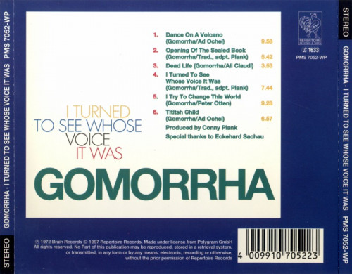 Gomorrha - I Turned to See Whose Voice It Was (1972) [1997] Lossless