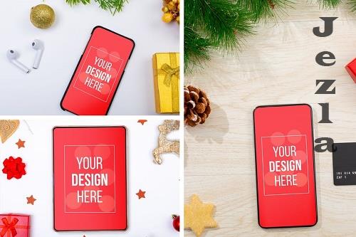 Christmas Phone & Tablet Screen Mockup Set - V5BT5P4