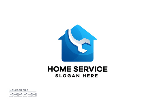 Home Service Gradient Logo Design