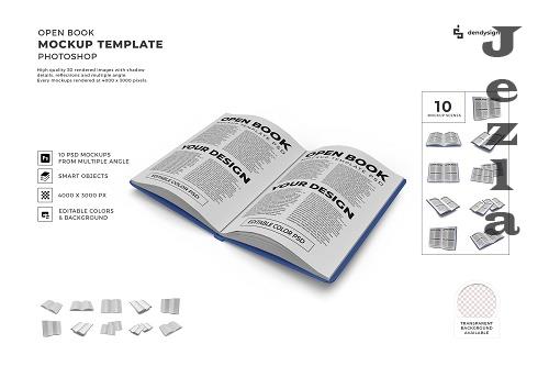 Open Book Stationery 3D Mockup Template Bundle - 1661533