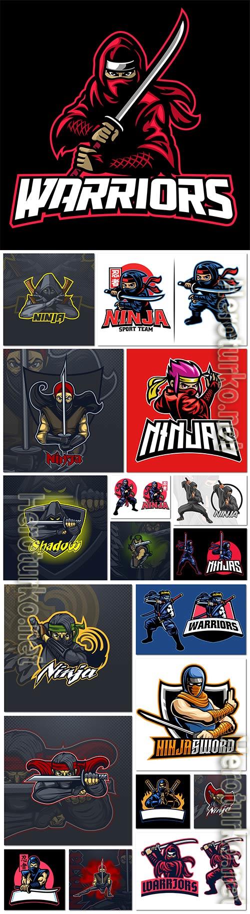 Ninja character design for logo and illustration premium vector Ninja character design for logo and illustration premium vector