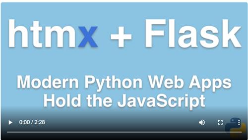 Talk Python - HTMX + Flask Modern Python Web Apps, Hold the JavaScript Course