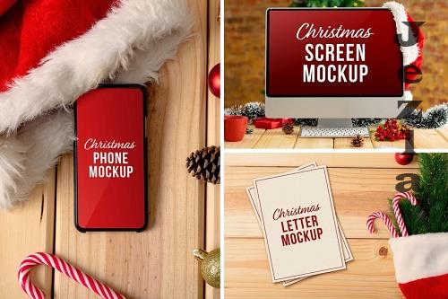 Christmas Device & Letter Mockup Set - 65EKFMU