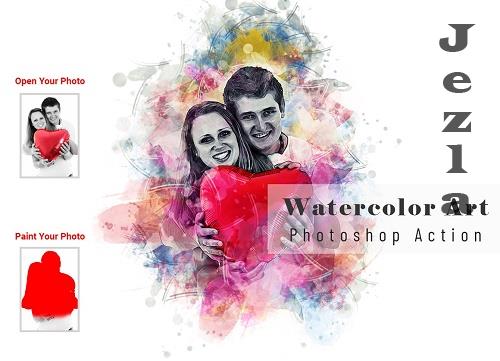 Watercolor Art Photoshop Action - 6636890