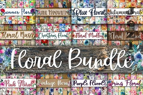 Floral Digital Paper Bundle - 1659155