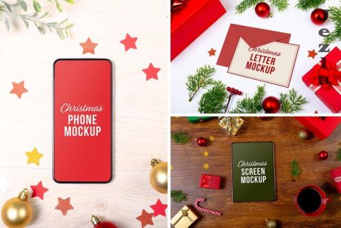 Christmas Device & Letter Mockup Set - ZLFJFTQ