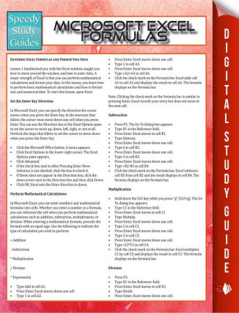 Microsoft Excel Formulas by Speedy Publishing