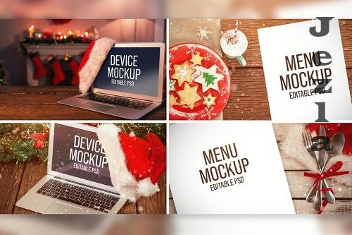 Christmas Laptop & Menu Mockup Set - Y4MCD7Y