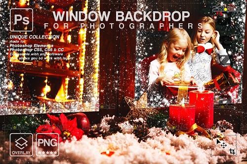 Christmas window overlay & Photoshop overlay V2 - 1668387