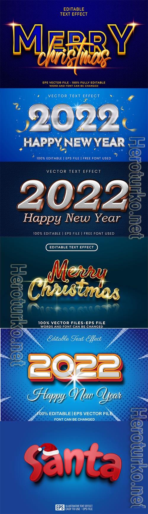 2022 New year and christmas editable text effect vector vol 20 2022 New year and christmas editable text effect vector vol 20