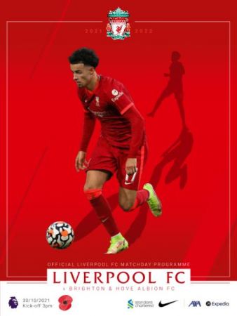 Liverpool FC Programmes   vs Brighton & Hove Albion   30 October 2021